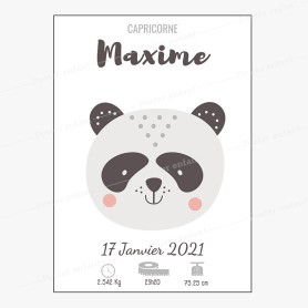 Affiche de naissance  : Ourson à personnaliser Affiche de naissance  : Ourson à personnaliser