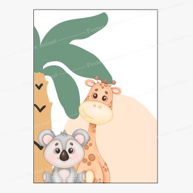 Affiche : Girafe et panda Affiche : Girafe et panda