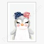 Affiche Petit tête de pingouin avec noeud USA
