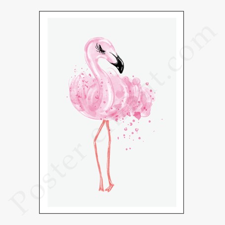 Affiche flamant rose