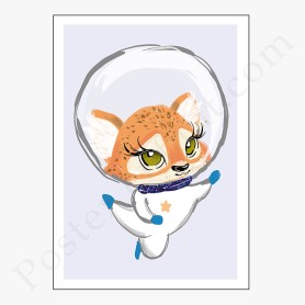 Affiche Loup astronaute Affiche Loup astronaute