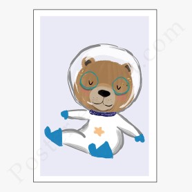 Affiche Ourson astronaute Affiche Ourson astronaute