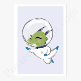 Affiche Dragon astronaute Affiche Dragon astronaute
