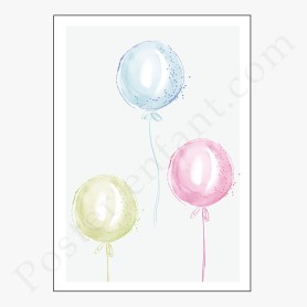 Affiche Petits ballons avec paillètes dorées Affiche Petits ballons avec paillètes dorées