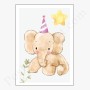 Affiche Adorable bébé éléphant avec étoile