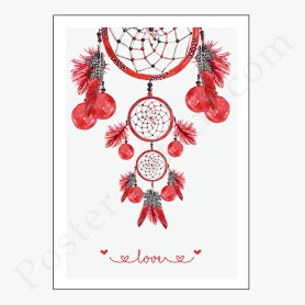 Affiche Attrape rêve Love avec mandalas Affiche Attrape rêve Love avec mandalas