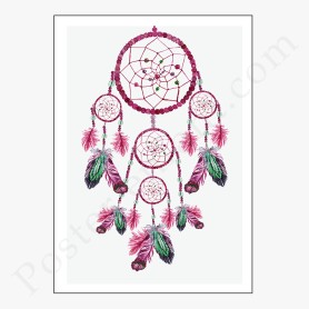 Affiche Attrape rêve violine avec mandala Affiche Attrape rêve violine avec mandala