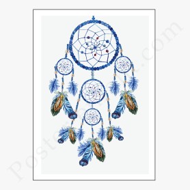 Affiche Attrape rêve avec mandalas Affiche Attrape rêve avec mandalas