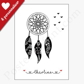 Affiche : Attrape rêve Prénom à personnaliser Affiche : Attrape rêve Prénom à personnaliser