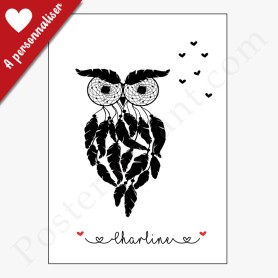 Attrape rêve Hibou à personnaliser Attrape rêve Hibou à personnaliser