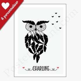 Attrape rêve Hibou à personnaliser Attrape rêve Hibou à personnaliser