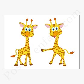 Affiche Petites girafes amusantes Affiche Petites girafes amusantes
