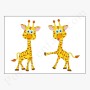 Affiche Petites girafes amusantes