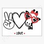 Affiche : Amusante girafe avec lunette et coeur LOVE