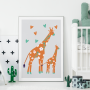 Affiche : Maman girafe et son bébé