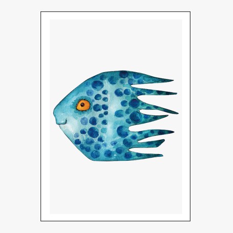 Affiche  Poisson bleu rigolo