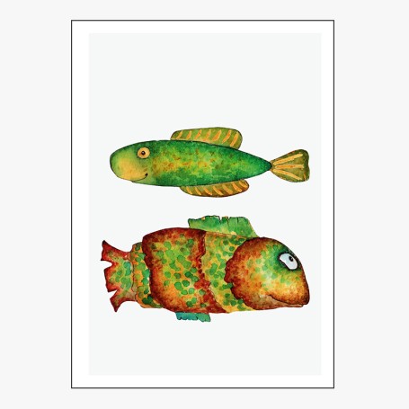 Affiche deux Poissons rigolos