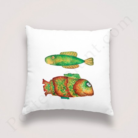 Coussin déco : 2 Poissons rigolos