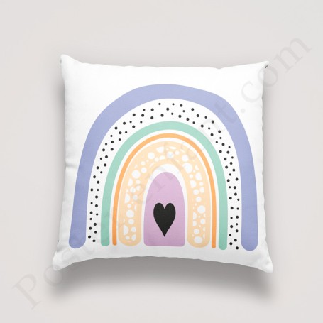 Coussin déco : Arc en ciel