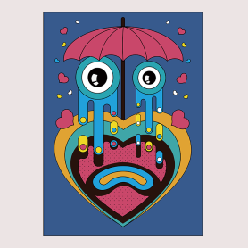 Affiche Cartoon:  Drôle et amusant etête de monstre Affiche Cartoon:  Drôle et amusant etête de monstre