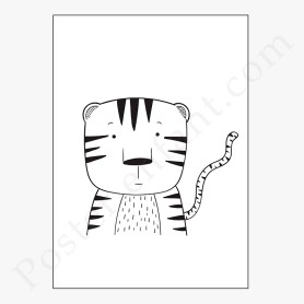 Affiche Tigre noir et blanc Affiche Tigre noir et blanc