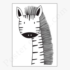 Affiche Zèbre et blanc Affiche Zèbre et blanc