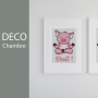 Affiche Petit cochon rose qui fait du yoga : Chut !